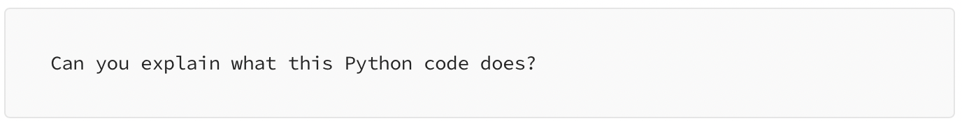 Explaining Code