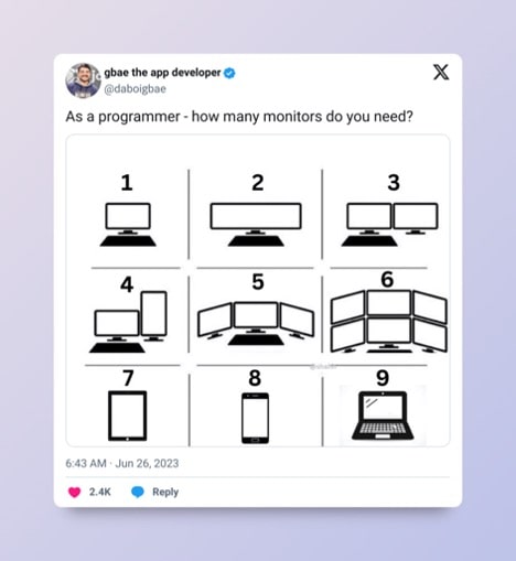 How many monitors do you use