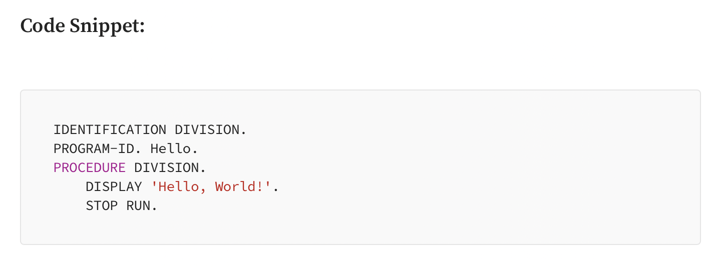 COBOL